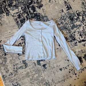 Brandy Melville Sky Blue Long Sleeve Blouse